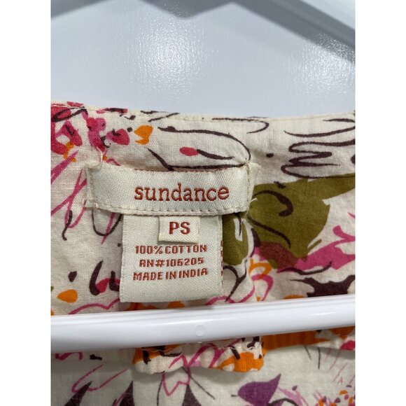 Sundance Top Size Small Petite Floral Embroidered V Neck 3/4 Sleeve Multicolor - Picture 3 of 6